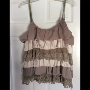 Tiered ruffle top sz L purchased at Anthropologie
